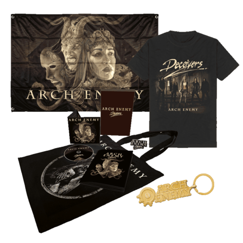 Deceivers by Arch Enemy - CD Box + T-Shirt + Flag + Keyring - shop now at Arch Enemy store