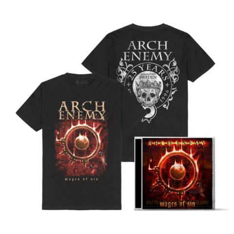 Wages Of Sin Bundle von Arch Enemy - 1CD + T-Shirt jetzt im Arch Enemy Store
